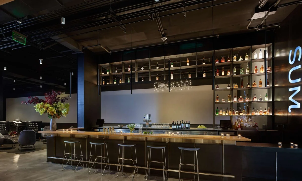 Meeting space with conference table